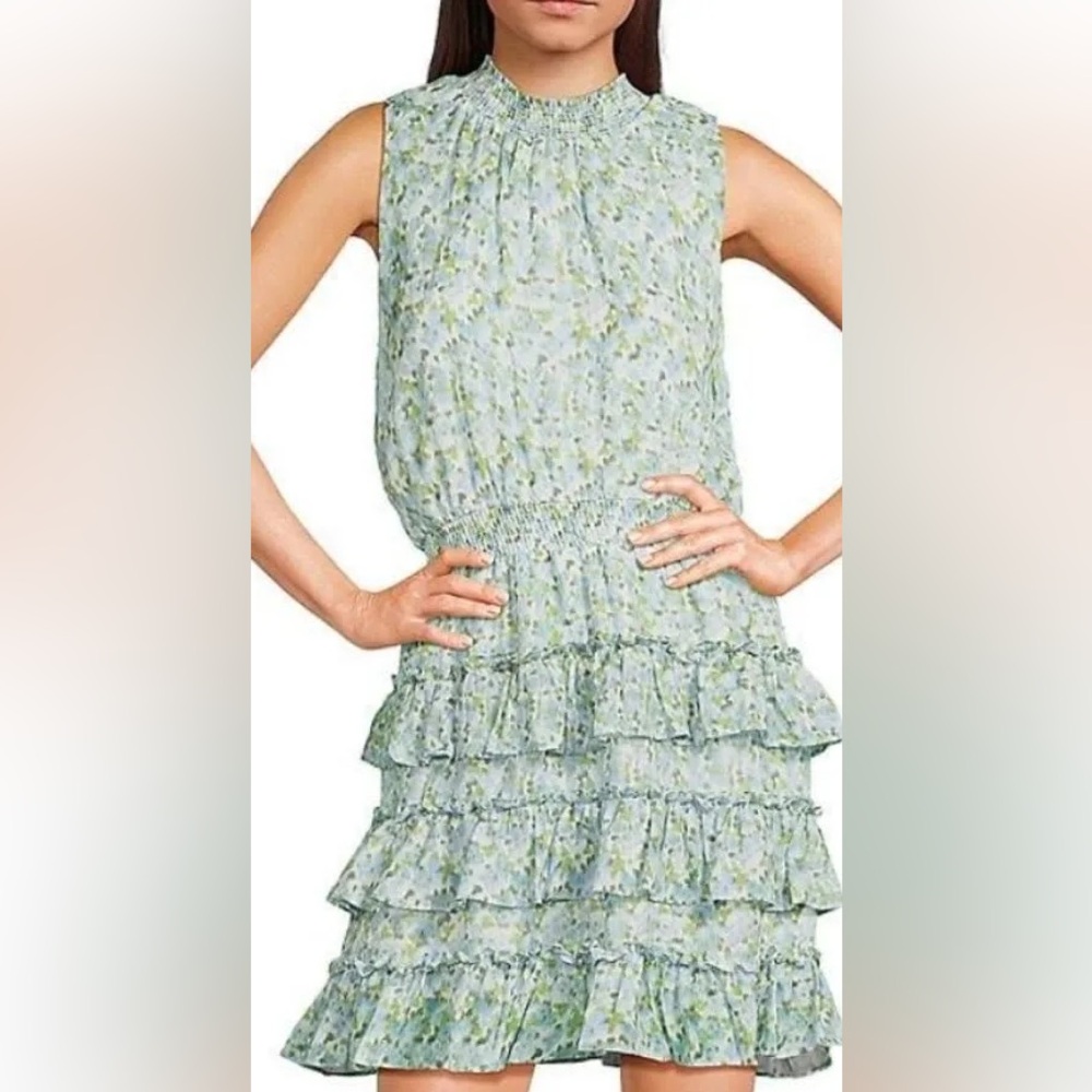 Floral Sleeveless Ruffle Mini Dress